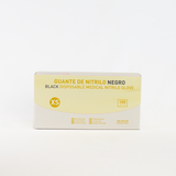 Guante de nitrilo negro sin polvo talla xs 100 unidades uso sanitario y laboratorio