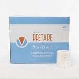 Venda de espuma Vendari pretape color blanco 7cm x 27 m ideal para proteger la piel antes del tape.