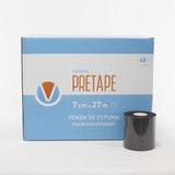 Venda de espuma Vendari Pretape color negro de 7 cm x 27 m para proteger la piel antes del tape o vendaje funcional.