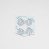 Detalle de los electrodos TENS circulares de 32 mm autoadhesivos para electroestimulación.