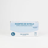 Guantes de nitrilo sin polvo talla L caja de 100 unidades