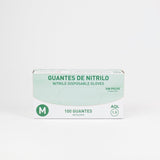 Guantes de nitrilo sin polvo talla M 100 guantes desechables libres de látex