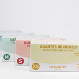 Guantes de nitrilo sin polvo disponibles en tallas XS S M L XL caja de 100 unidades