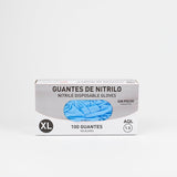 Guantes de nitrilo sin polvo talla XL caja de 100 unidades
